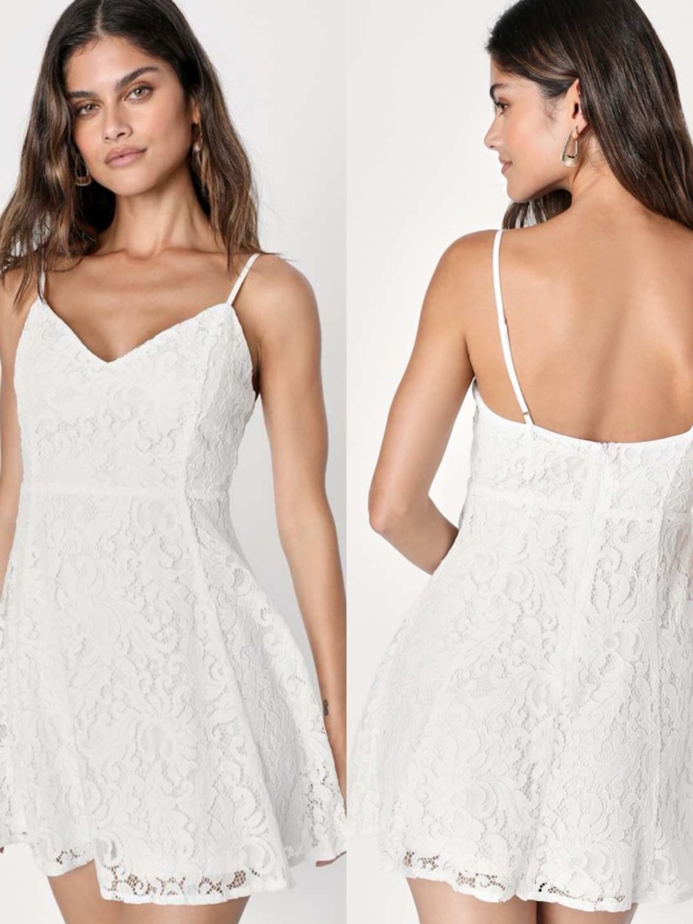 Lulus | Magnolia Blossom White Lace Skater Dress